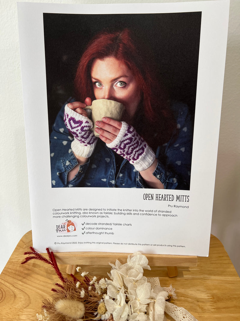 Open Hearted Mitts Pattern
